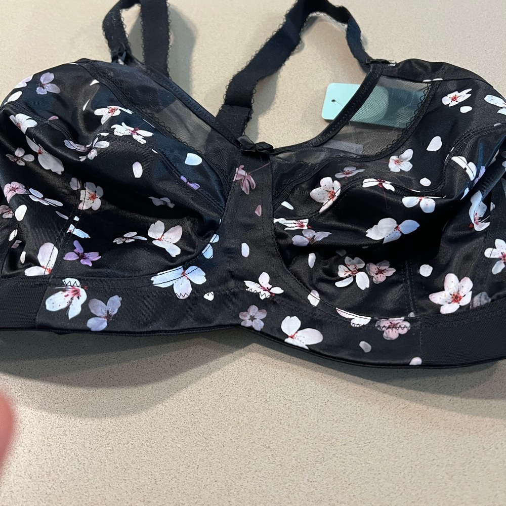 Floral Black Women's Bra
